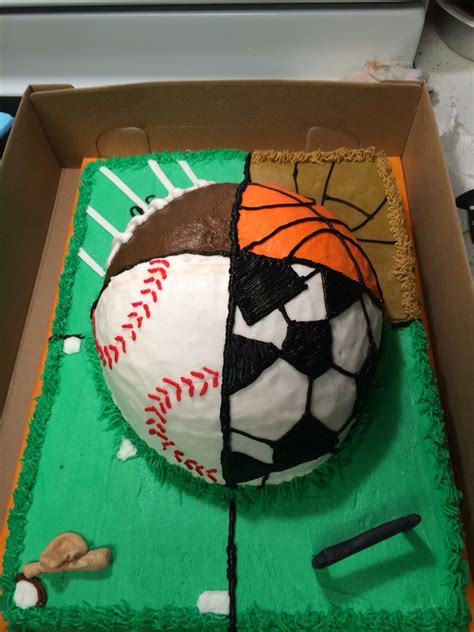 Sport Cake With Ball On Top Sport Cakes Cake Desserts