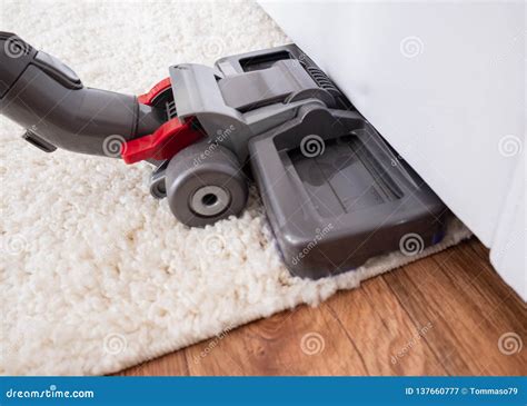 Using Vacuum Cleaner And Cleaning The Carpet Stock Image Image Of