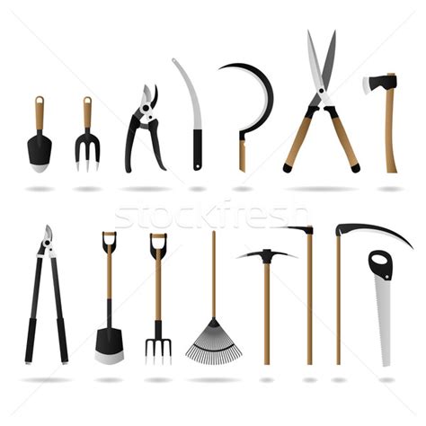 Gardening Tool And Equipment In Group Vector Vector