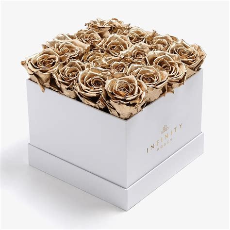 Large Gold Rose Box Infinity Roses