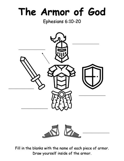 Free Printable Armor Of God Worksheets