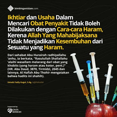 Poster Islami Ikhtiar Dan Usaha Dalam Mencari Obat Penyakit Tidak Boleh