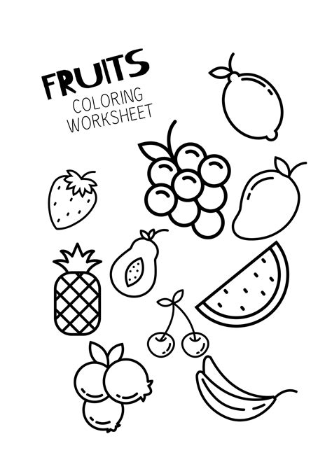 11 Coloring Pages Of Fruits Free Preschool
