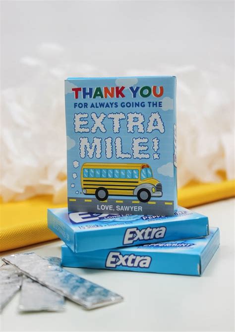 Thanks For Going The Extra Mile Gift Tag Printable Bus Driver Appreciation Teacher