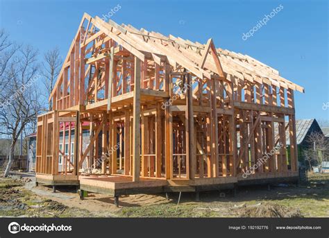 Construction Of Wooden Frame House Stock Photo By ©p Kdmitry 192192776