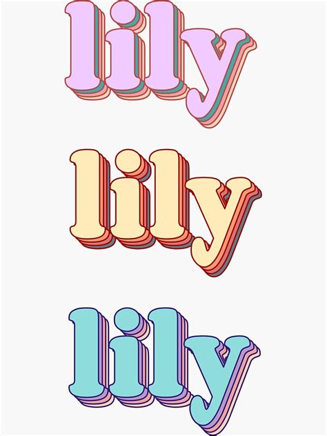 Lily Word Art Sticker For Sale By Arexus Redbubble