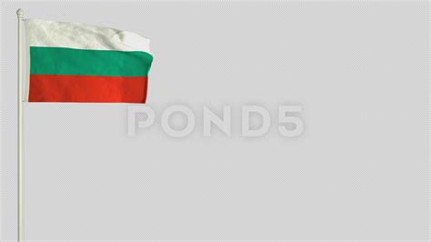 Bulgarian Flag Waving In The Wind With Png Alpha Channel Stock