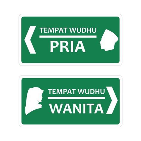 Jual Sign Stiker Tempat Wudhu Wanita Pria Sticker Tanda Rambu Wanita 30x10 Jakarta
