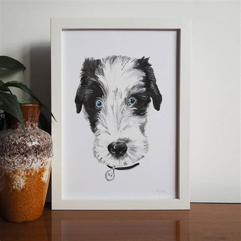 Hand Painted Personalised Custom Dog Portrait By Lucy