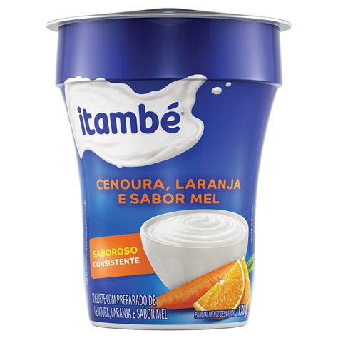 Iogurte Natural Cenoura Laranja E Mel Itambé 170g Mambo Supermercado São Paulo Mambo