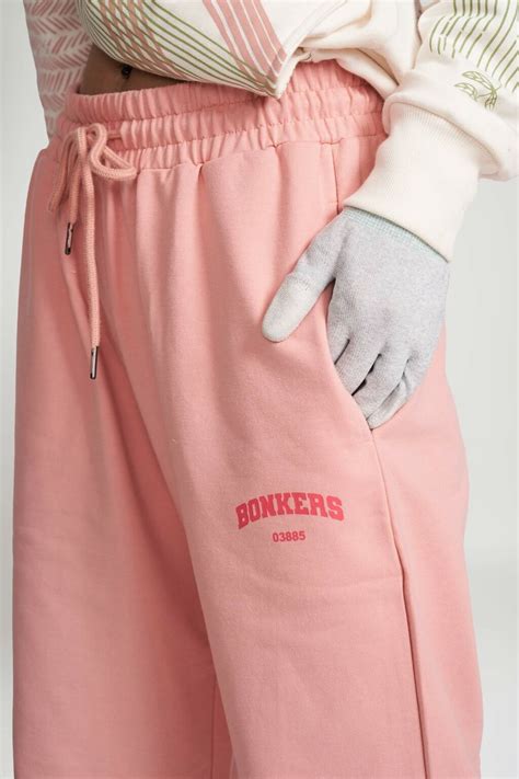 Peach Pink Wide Leg Sweatpants Bonkers Corner