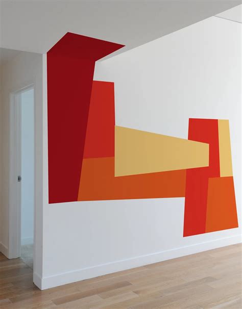 Color Block Slant Geometric Wall Paint Wall Paint Designs Wall Graphics