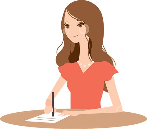 Laurie Woman Is Writing A Letter Clipart Free Download Transparent