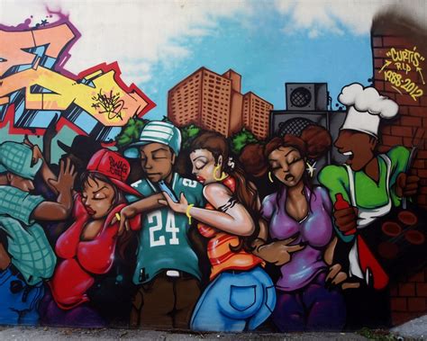 Dj Dance Graffiti Mural Soundview Bronx New York City Graffiti