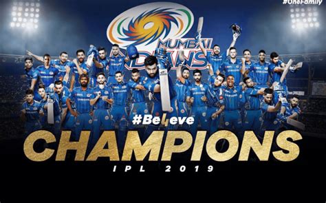 Cricket Les Mumbai Indians Champions De Lipl 2019
