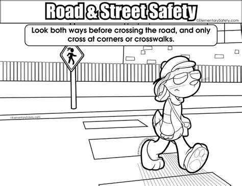 Crossing Roads Coloring Road Street Safety