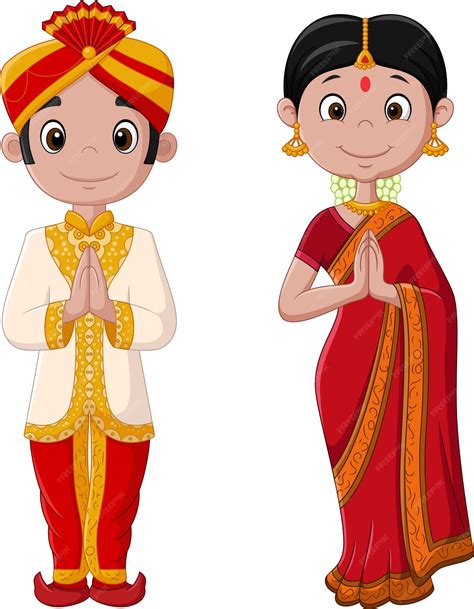 Cartoon Indian Girl Wearing Traditional Dress Stock Illustration By
