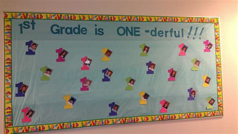 1st Grade Is One Derful Bulletin Board Grade 1 Teachers Corner Teaching