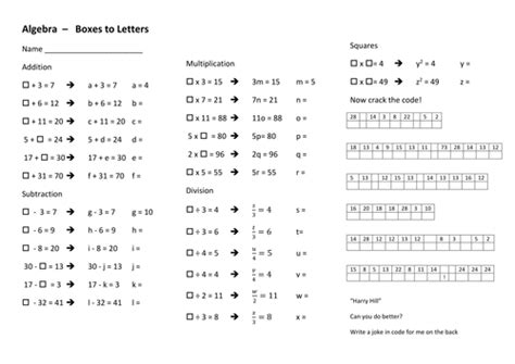 Equations From Missing Numbers To Using Letters By Stericker