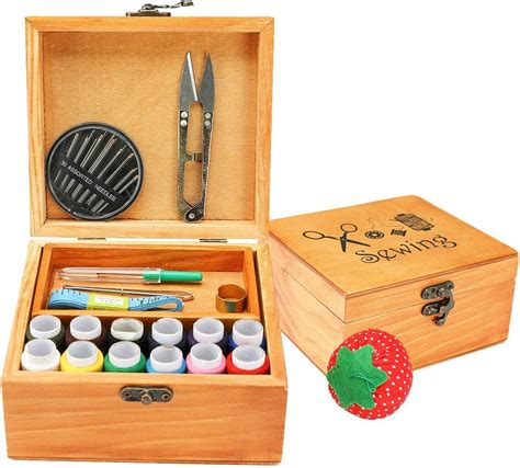 Sewing Kit Wooden Sewing Kit Box For Adults Wooden Sewing Basket With
