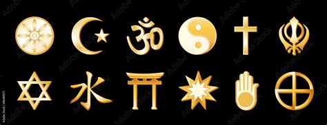Vetor De World Religions Symbols Of International Faiths Buddhism