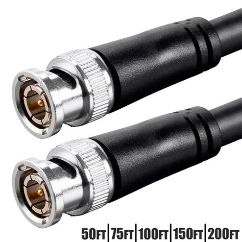 50 200FT HD SDI RG6 BNC Male To Male Digital Video Coaxial Cable 3Gbps
