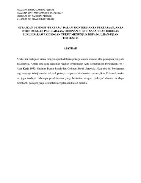 Employment act, 1955 by malaysia., 2001, international law book services, pengedar tunggal, golden books centre edition, in malay. Download Akta Pekerja 1955 Pdf - Akta Kerja 1955 / Akta ...