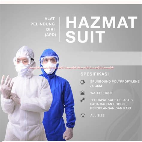 Jual Baju Apd Hazmat Suit Waterproof Bahan Polypropylene 75gsm Putih