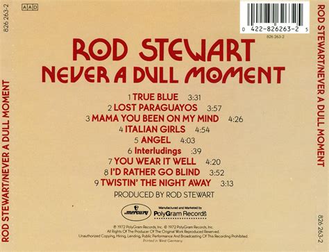 Musik Legenda Rod Stewart 1972 Never A Dull Moment