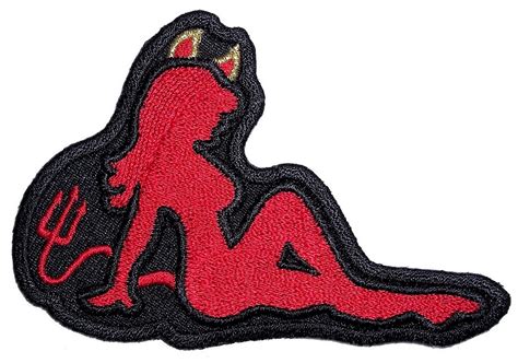 Sexy Red Devil Girl Lady Rider Embroidered Biker Patch Quality Biker