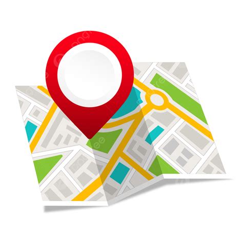 Map Pin Location With Red And Folded Location Pin Map Pin Location