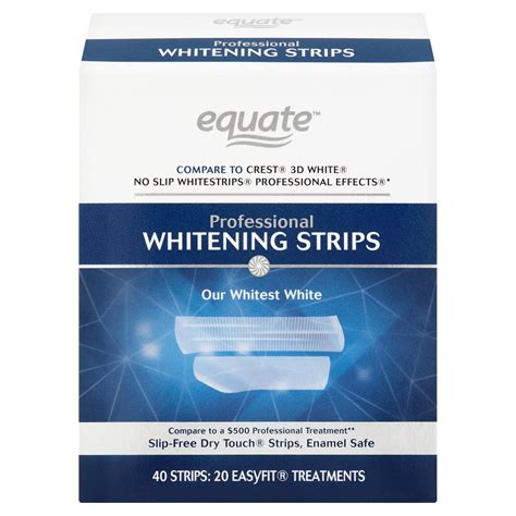 Equate Professional Whitening Strips Enamel Safe 40 Whitening Strips