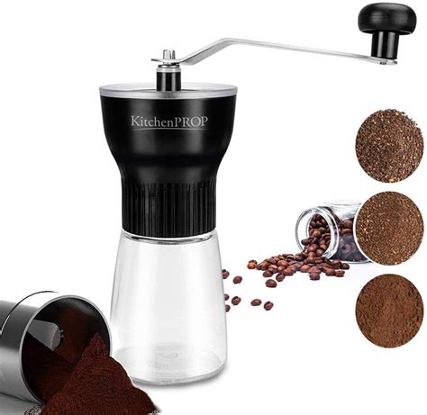 Kitchenprop Manual Coffee Grinder Adjustable Ceramic Conical Burr Mill