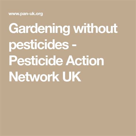 Gardening Without Pesticides Pesticide Action Network Uk Pesticides