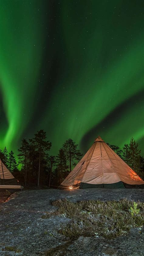 Green Northern Lights In Lapland Backiee