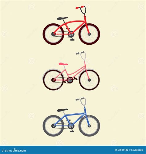 3 Bikes Illustration Stock Photography 67601480