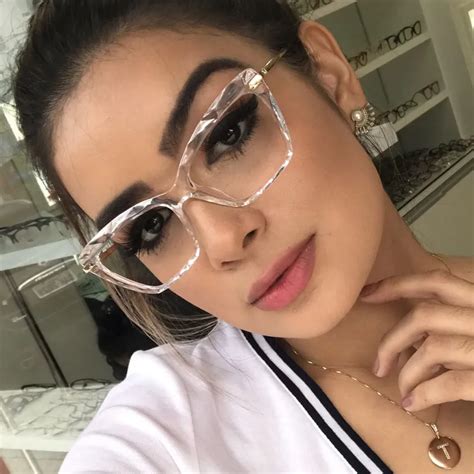 2018 cat eye clear glasses frames women brand designer crystal eyeglasses clear lens glasses