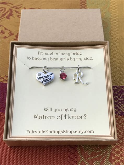 Will You Be My Matron Of Honor Necklace C213 Personalized Etsy