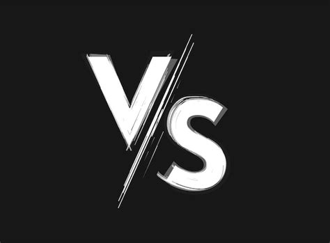 Vs Versus Icono De Grunge En Blanco Y Negro Vector Premium