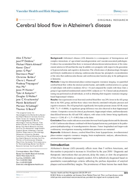 Pdf Cerebral Blood Flow In Alzheimers Disease Christine Belden