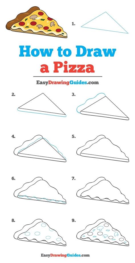how to draw a pizza really easy drawing tutorial