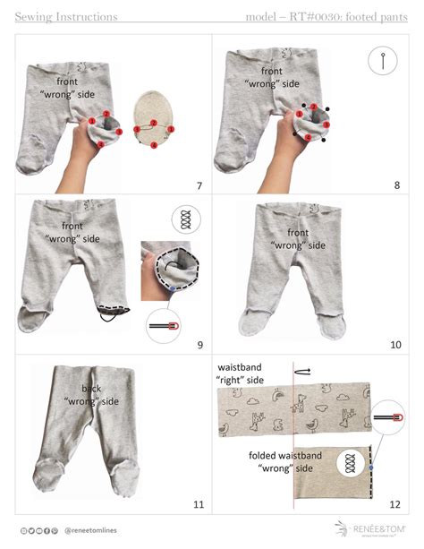 Baby Footed Pants Sewing Pattern Pdf With Easy To Follow Step By Step