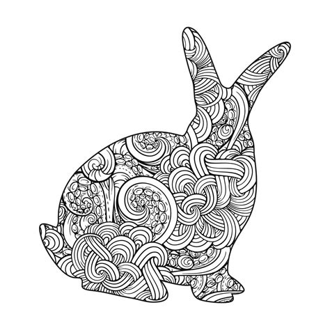 Cute Rabbit Mandala Coloring Vector Illustration Design 8960397 Vector