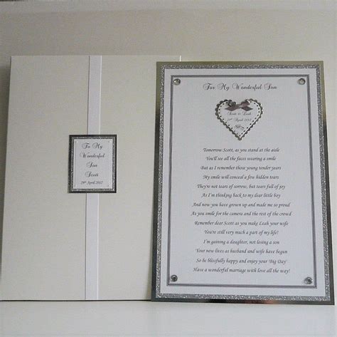 Wedding Card Poem To Son Or Daughter For Their Wedding Day Etsy Uk