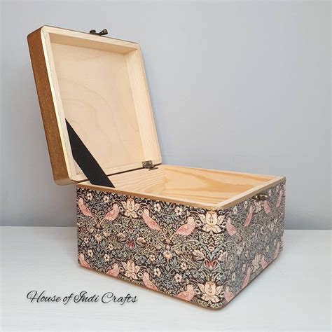 Wooden Storage Box With Lid Jewellery Box Decoupaged Box William