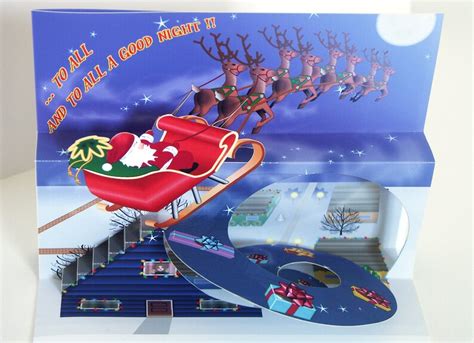 Pop Up Santa Christmas Card 3d Red Sleigh And Reindeer Etsy