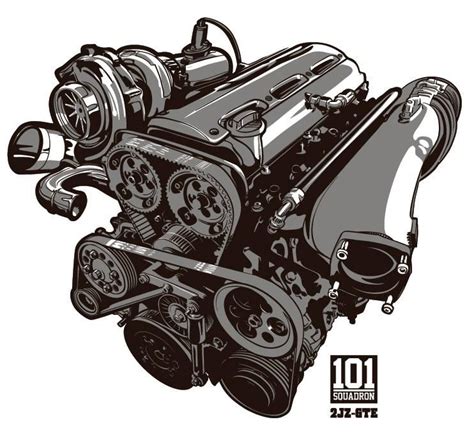 2jz Engine Vector Design Автомобиль иллюстрации Автомобильное