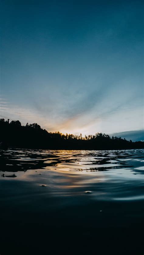 Download Wallpaper 938x1668 Lake Water Shore Sunset Dark Iphone 87