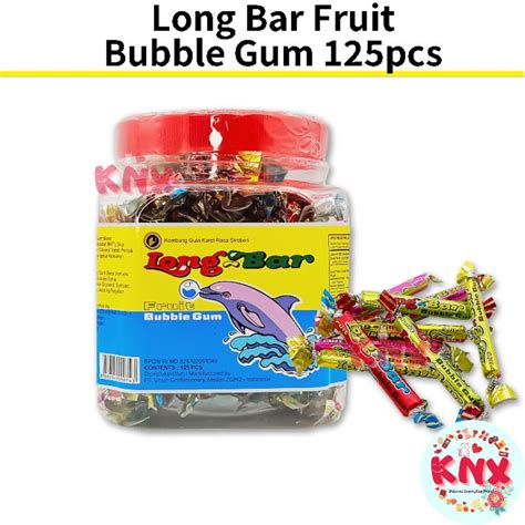 Long Bar Fruit Bubble Gum Jar 125pcs Shopee Malaysia
