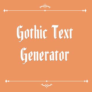 You can easily copy and paste your generated gothic font to use in facebook, instagram bio, twitter, whatsapp, discord, tumblr, youtube, reddit and all other social media platforms. Gothic Text Generator